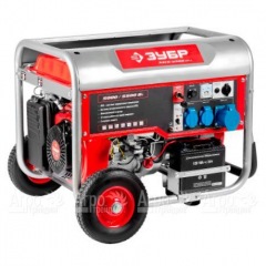 Бензогенератор Зубр ЗЭСБ-5500-ЭНА 5.5 кВт с автозапуском, колесами и рукояткой в Омске