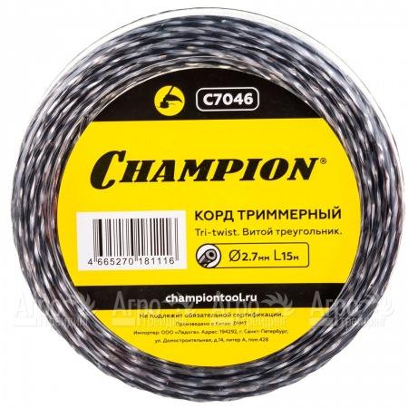 Корд триммерный Champion Tri-twist 2.7мм, 15м (витой треугольник)  в Омске