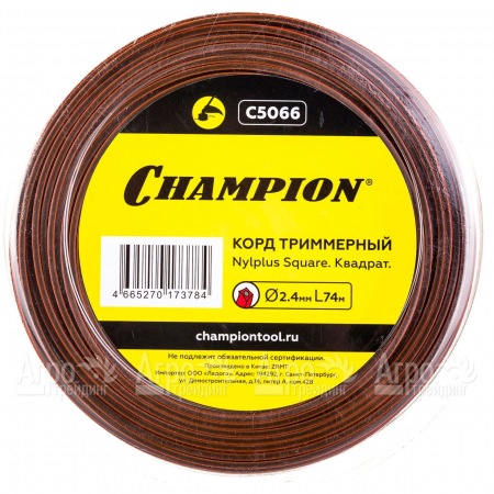 Корд триммерный Champion Nylplus Square 2.4мм, 74м (квадрат)+нож  в Омске