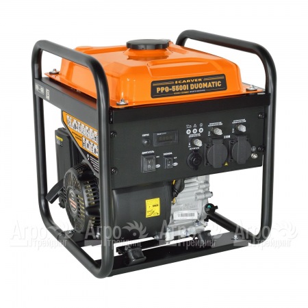 Бензиновый генератор инверторный Carver PPG-5500I Duomatic 4.2 кВт  в Омске