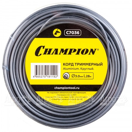 Корд триммерный Champion Aluminium 3.0мм, 28м (круглый)  в Омске