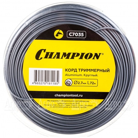Корд триммерный Champion Aluminium 2.7мм, 72м (круглый)+нож  в Омске