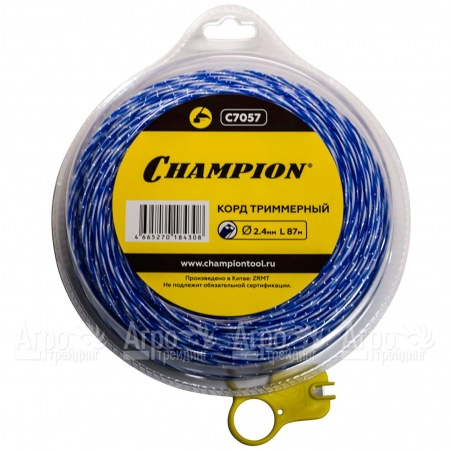 Корд триммерный Champion Sky-cutter 2.4мм, 87м (витой квадрат)+нож  в Омске