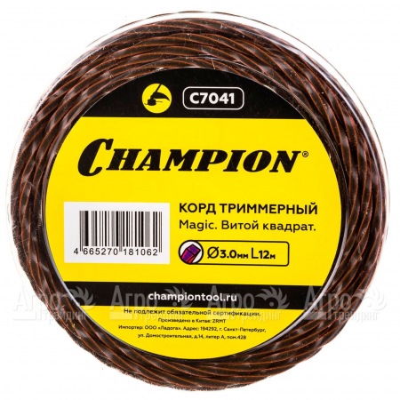 Корд триммерный Champion Magic 3мм, 12м (витой квадрат)  в Омске