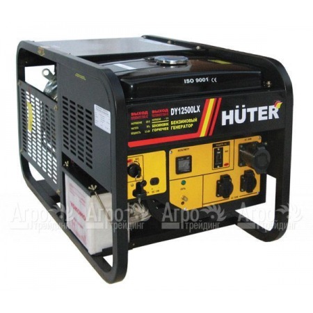 Бензиновый генератор Huter DY12500LX 8.5 кВт c колесами и аккумулятором в Омске