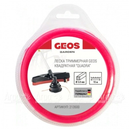 Леска триммерная квадратная GEOS by Al-Ko Quadra 3.0 мм, 15 м в блистере  в Омске