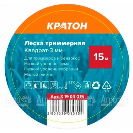 Леска триммерная Кратон Квадрат-3 мм  в Омске