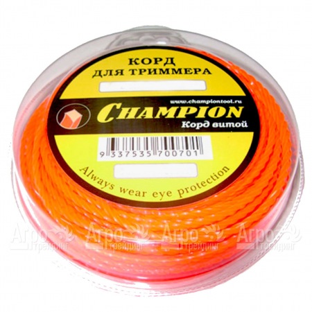 Корд триммерный Champion Twisted Square 2.4мм, 12м (витой квадрат) в Омске