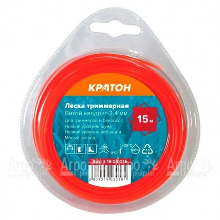 Леска триммерная Кратон Витой квадрат-2.4 мм в Омске