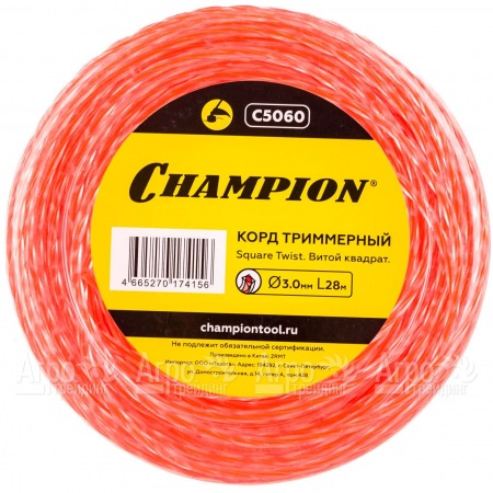 Корд триммерный Champion Square Twist Duo 3.0мм, 28м (витой квадрат)  в Омске