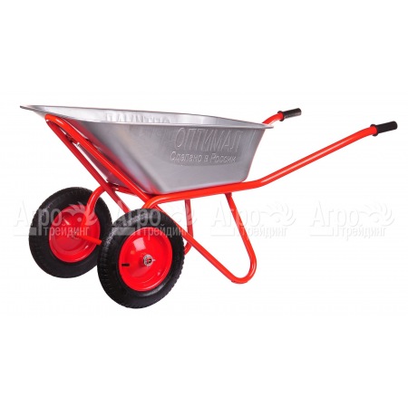 Строительная тачка Оптимал двуколесная 110 л красная в Омске