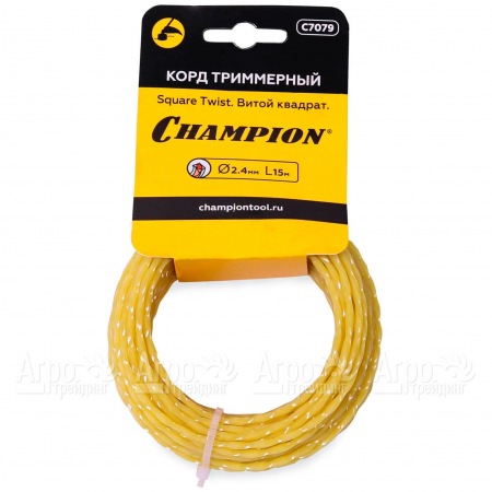 Корд триммерный Champion Square Twist 2.4мм, 15м (витой квадрат) в Омске