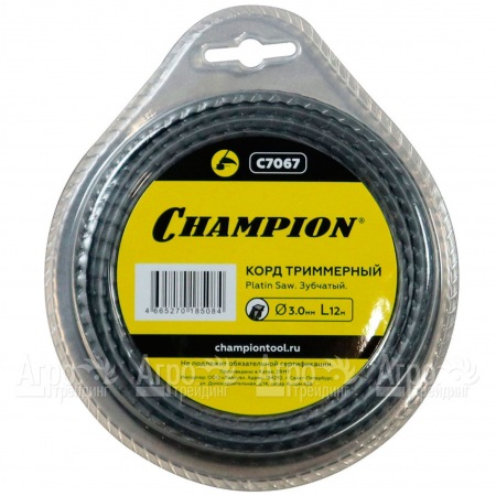 Корд триммерный Champion Platin Saw 3.0мм, 12м (зубчатый)  в Омске