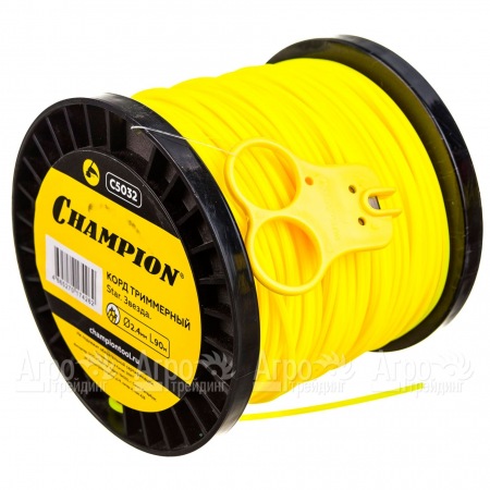 Корд триммерный Champion Star 2.4мм, 90м (звезда)+нож  в Омске
