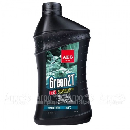Масло синтетическое AEG Green HP 2T Motor Oil API TC 1 л для 2-х тактных двигателей  в Омске