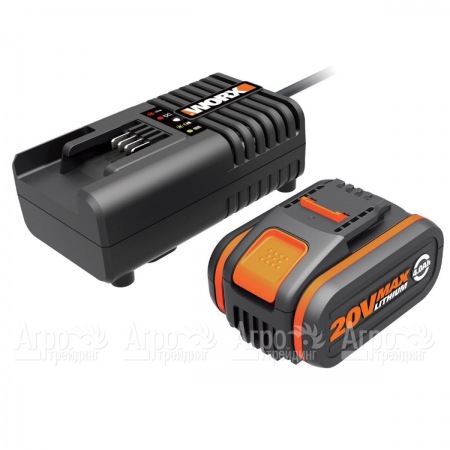 Комплект WA3604 20V: 2 аккумулятора 4Ач и зарядное устройство 2А для аккумуляторной техники Worx  в Омске