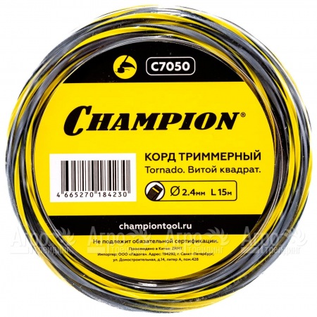 Корд триммерный Champion Tornado 2.4мм, 15м (витой квадрат)  в Омске