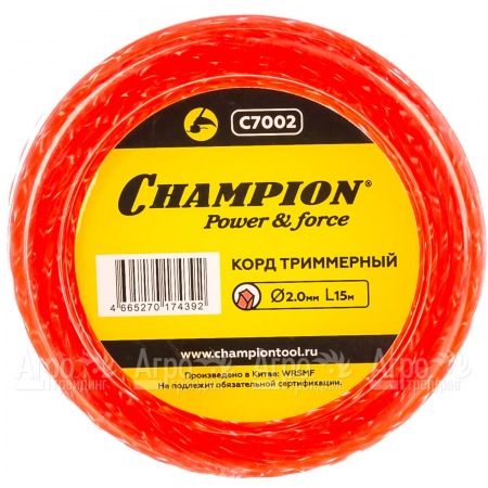 Корд триммерный Champion Twisted Square 2.0мм, 15м (витой квадрат) в Омске