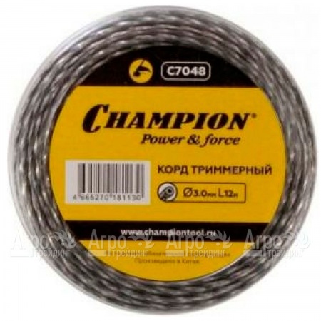 Корд триммерный Champion Tri-twist 3.0мм, 12м (витой треугольник)  в Омске